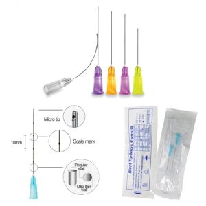 20pcs Blunt-tip Cannula for Filler Injection 14G 18G 20G 21G 22G 23G 25G27G30G Uric Acid Facial Filling Nose Slight Blunt Needle
