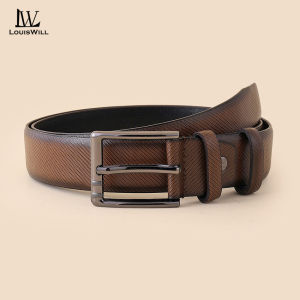 LouisWill Mens Belts Fashion Business Belt Soft PU Belt Alloy Pin Buckle Design Belts 120cm Scratch Resistant Belts Leisure Belt Gentlemen Belt for Men