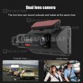 Dash cam Mobil 1440P Depan Bagian Dalam Dual Lens Night Vision 3 "Layar IPS G-Sensor 170 ° Angle Loop Recording Dashboard 24H 360° Rotation Dalam Universal DVR Dasbor Kamera Malam Visi Aksesori Camcorder Mobil. 