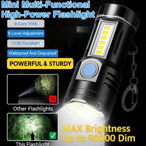Outdoor Portable Magnetic Flashlight Mini Multifunctional Flashlight Strong Light Zoomable Magnetic Absorption Flashlight