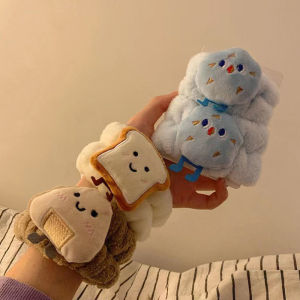 YAFEN Spa Headband Wristband For Washing Face Fleece Skincare Toast Hair Band Wrist Cuffs For Women Girls Makeup