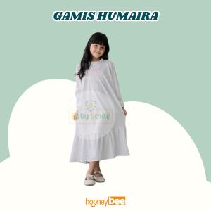 Hooneybee Humaira Putih - Gamis anak Perempuan Size 2-10 Tahun Baju Kaos Cewek