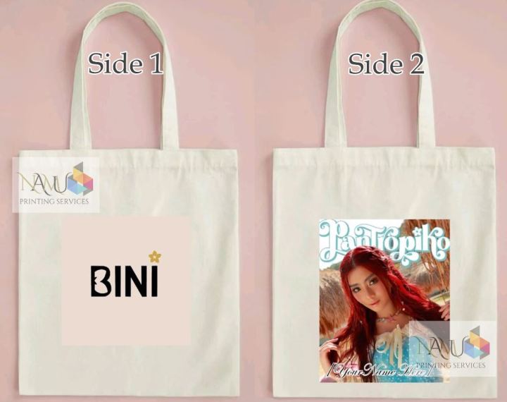 BINI Canvas Tote Bag Personalized Name 13X15.5in Perfect Gift Souvenir 1 side 2 sides printing