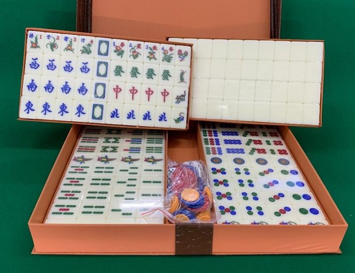 SUWAH Northern Plason & Maya Cream セット 39mm AA1 XL Size Ivory Colour Mahjong Set Mahjong Tiles Majong