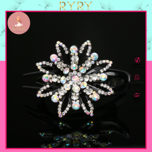 Kẹp tóc hình hoa đính đá phong cách Hàn Quốc thời trang mới