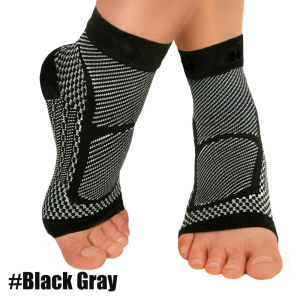 1Pair Ankle Brace Compression Sleeve - Relieves Achilles Tendonitis Joint Pain. Plantar Fasciitis Sock with Foot Arch Support Reduces Swelling & Heel Spur Pain. Injury Recovery for Sports