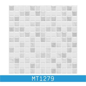 AMK Waterproof Sticker Self-Adhesive Backsplash Shiny 3D Tiles Sticker Wall Kitchen Bathroom Wall Tile Clever Mosaics 25cm x 25cm 家居装饰 即剥即贴