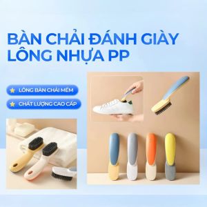 BÀN CHẢI ĐÁNH GIÀY LÔNG NHỰA PP COMBO 2 CÁI – CỌ CHÀ GIÀY DÉP ĐẦU DÀY TAY CẦM CONG DỄ CẦM