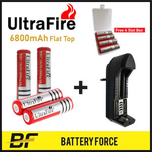 18650 3.7V 6800mAh UltraFire Flat Top Rechargeable Li-ion Lithium Battery With 1 Slot Charger