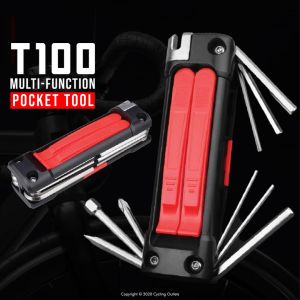 🔥Ready Stock🔥T100 Multi-Function Pocket Tool Bicycle Repair Tool Bike Folding Tools with Chain Breaker Cycling