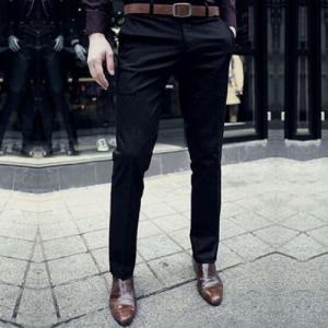 Venants Shop - Celana Formal Pria - Celana Panjang Slimfit Hitam Bahan Drill 27 - 36 Calya