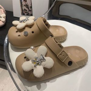 IELGY รองเท้าผู้หญิงสไตล์รีสอร์ทดอกไม้ฤดูร้อนรองเท้าแตะชายหาดสไตล์เกาหลี EVA Clog