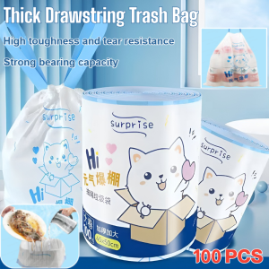 Large Capacity Garbage Bag Thickened Disposable Drawstring Garbage Bag Firm And Durable
