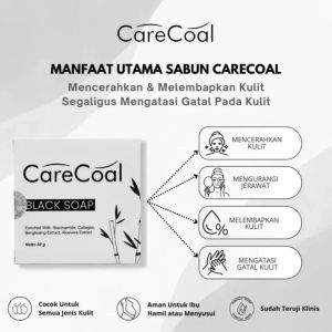 PROMO SPESIAL!!! CARECOAL Black Soap - Sabun Pencerah Dan Penghilang Noda Hitam Pada Wajah
