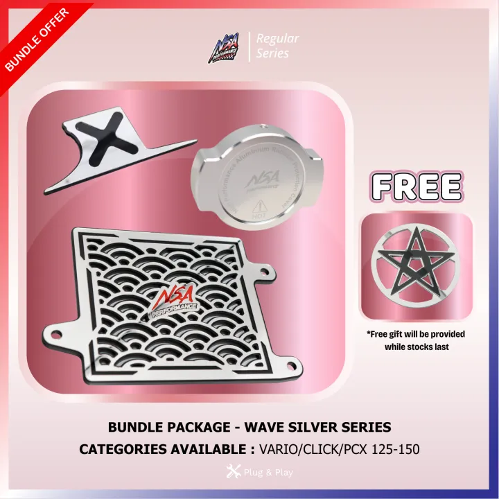 NSA%203IN1%20BUNDLE%20FULL%20COVER%20WAVE%20SILVER%20%7CRADIATOR/NECK%20COVER%20+%20CNC%20RADIATOR%20CAP%20%7C%20VARIO/CLICK/PCX/ADV/NMAX/AEROX%20-%20Image%202
