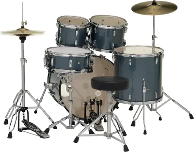 PEARL RS525SBC/C 703 ROADSHOW 5-PCS DRUM SET with 14” Hi-hats 16” Crash and 20” Ride #703 Aqua Blue Glitter