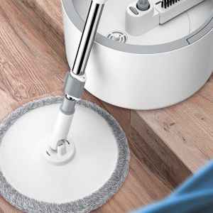 Magic Microfiber Mop with Round Bucket Adjustable Handle Household Sweeper Tile Cleaner Carton Flow System 360 Cleaning Tools