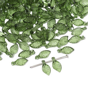 10/50Pcs Green Transparent Leaf Shape Acrylic Beads Mini Tree Leaves Pendant Beads For DIY Jewelry Making Bracelet Charm Earrings Accessories