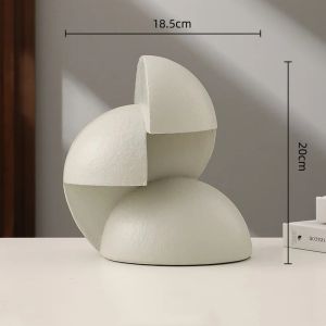 FFBH Resin Handicrafts Geometric Abstract Ornaments Crossed Hollowed-out Blocks Decorative Figurines Home Decoration Accessories 2Z6B7