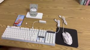 2025 สำหรับ OPPO ข้าวฟ่าง vivo ชุดคีย์บอร์ดและเมาส์สำหรับศัพท์มือถือฝึกพิมพ์ชุดภายนอกเกมคลาวด์