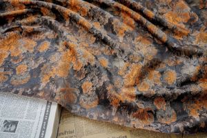 Fashion Oil Painting Style Jacquard Yarn-dyed Fabric Sewing Handmade DIY Clothing Puff Sleeve Dress