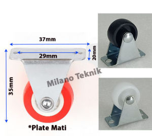 Roda PVC 1 inch (Mati-Hidup-Rem) KASTOR Taiwan Roda Troli Nylon/pcs