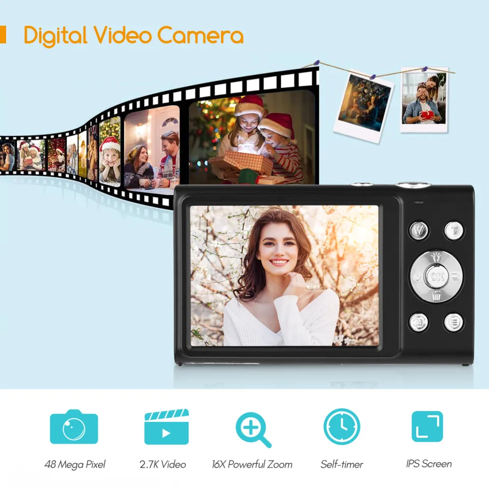 Andoer Digital Camera Compact Video Camcorder 48MP Auto Focus