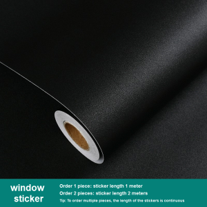 Blackout Window Glass Sticker Black Opaque Bathroom Privacy Film Grilles Anti-light Wallpaper
