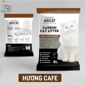 Cát vệ sinh đất sét mix than hoạt tính AKICAT 8L cho mèo