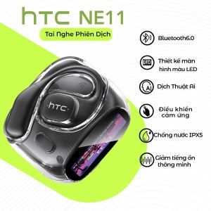 HTC NE11 Tai Nghe Phiên Dịch tai nghe bluetooth 6.0 Màn Hình Cảm Ứng LED Al Thông Minh Thời Gian Thực Dịch