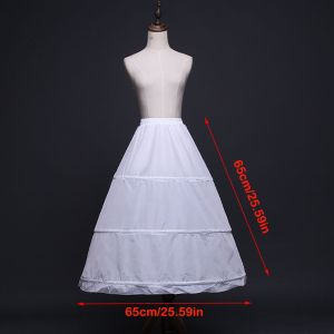 QUTZZMND White Petticoat 3-Hoops Long Underskirt Crinoline  Crinoline Skirt