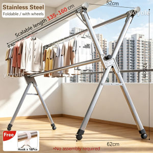 Foldable Clothes Rack Retractable Drying Clothes Rack Wheeled Laundry Rack Wheeled Laundry Rack