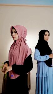 Jilbab Hijab Kerudung Bergo Krudung Wanita Dewasa Jersey Instant Motif Tali Terbaru Arrafi AR 648