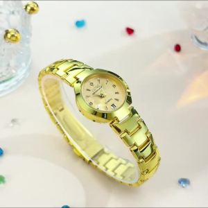 FCOPK Womens Waterproof Original Genuine Watch Quartz Movement Luminous Calendar Stainless Steel Strap Casual Elegant Style