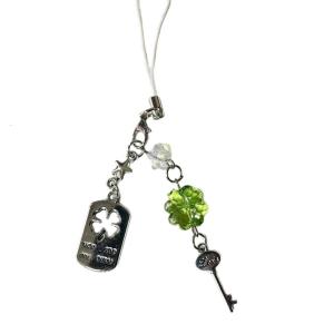 User Friendly Lucky Clovers Cellphone Chain With Unique Beaded Craftsmanship Sturdy Phone Chain For Fashion Enthusiasts
