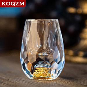 [COD] KOQZM KITCHEN Luxury Vodka Sake Shochu Bar Liqueur Double Bottom Foil Tea Cup High-end Gifts Hard Liquor
