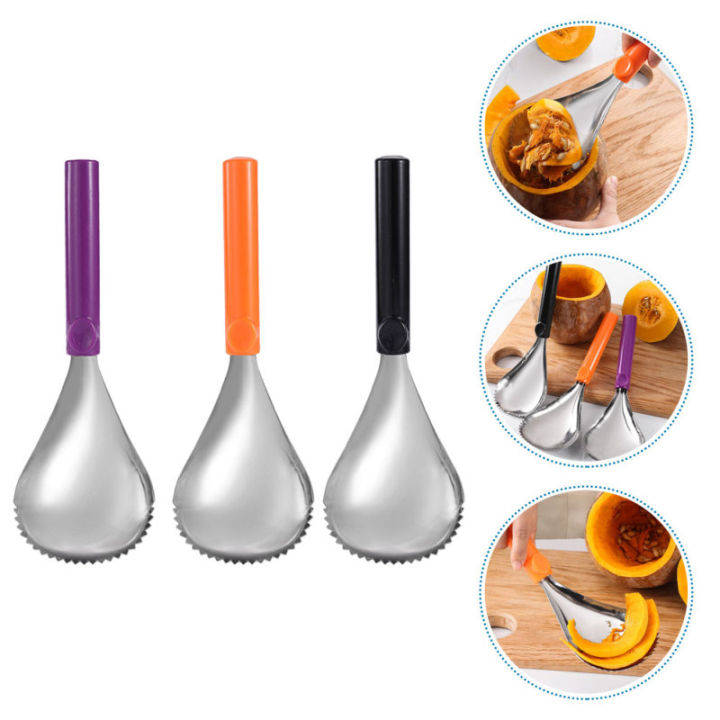 FOXNOVO 3 Pcs Tool Stainless Steel Pumpkin Scooper Manual and Corer ...
