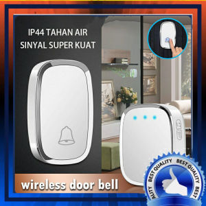 Bell Pintu Tanpa Kabel Bell Wireless Doorbell Rumah Kantor Wireless Tanpa Kabel Nirkabel Waterproof Smart