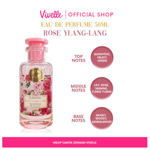 ARIELA Eau De Perfume -  EDP Glass - Rose Ylang Ylang - Pink - 50 ml - Parfum Wanita - Halal & BPOM - Dapatkan Hadiah Gratis