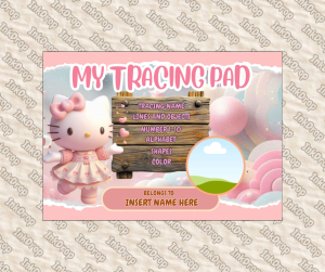 6 in 1 Personalized Tracing Pad 80pages for kid with name and picture