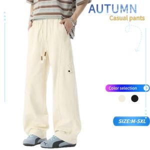 3 Pockets Casual Cargo Pants Men Straight Cut Outdoor Working Trousers