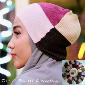 Bandana Ciput Rajut 4 Warna Dalaman Kerudung