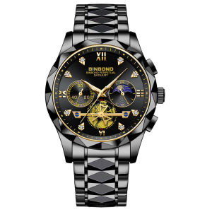 TRILLION ID Jam Tangan Pria Chronograph Aktif Stainless Steel Tahan Air BP02 Rantai -Jam Luxury Pria Luminous