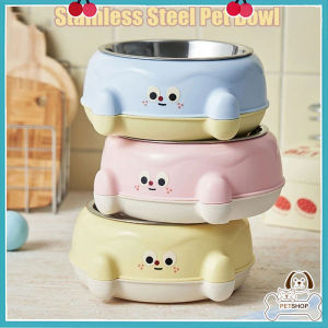 Cute Pet Bowl Stainless Steel Inner Bowl Easy To Clean Equipped with A Cute Big Eye Design Suitable for Dogs and Cats
