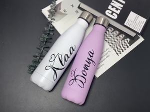 Free Personalized Stainless Steel Water Bottle Bridesmaid Thermos Custom Name Insulated Vacuum Flask 500ml