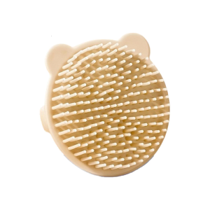 Soft Silicone Baby Hair Brush with Gentle Bristles for Infant Scalp Massage and Bath Time Comfort Lovely Bear Design