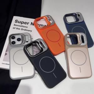 หรูหรา AG Slim Matte สำหรับเคส Magsafe สำหรับ iPhone 17 Pro Max 13 12 14 15 16 Plus 17Pro ขาตั้งกล้อง ที่ยึด ปกเกราะ