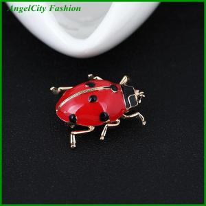 AngelCity Fashion Store Fashion Red Ladybug Insect Brooches Beetle Pin Scarf Corsage Jewelry Gift