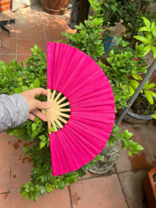 Quạt Giấy Dó Nan Tre Size 20cm màu Xanh Đỏ Tím Vàng Nâu Đen Trắng