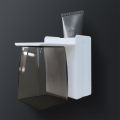 Locaupin Wall Mounted Toothbrush Holder With Drainer And Upside Down Magnetic Transparent Cups Bathroom Shelf Organizer. 